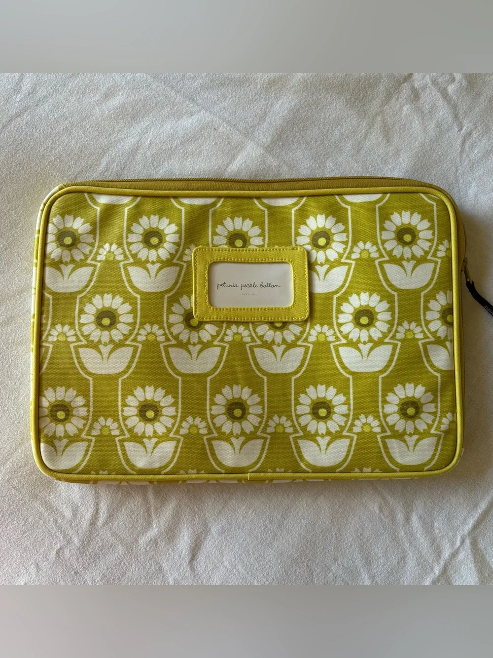 Petunia Pickle Bottom Yellow-Green Floral 13” Laptop Sleeve